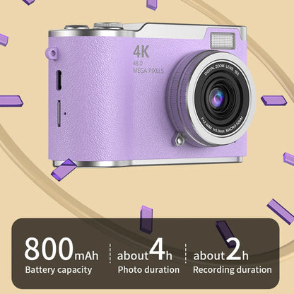4K Digital Selfie Camera | 48MP CCD Flip Screen Camera with 8X Zoom & 32GB Card