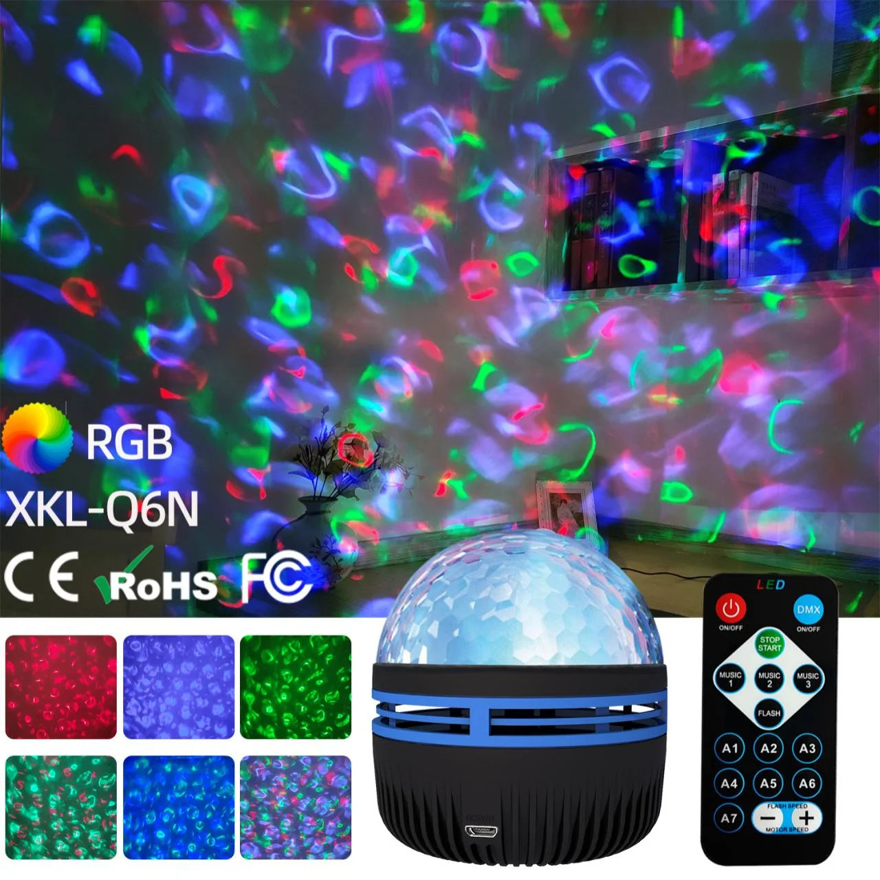 USB Galaxy Projector Night Light | 360° Rotating Aurora Lamp with Remote Control