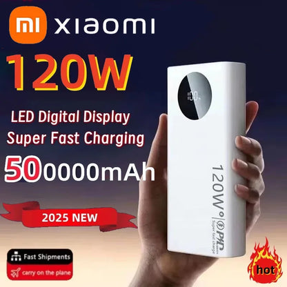 Xiaomi 120W High-Capacity 500,000mAh Power Bank | Fast Charging Portable Battery Charger for iPhone, Samsung & Huawei