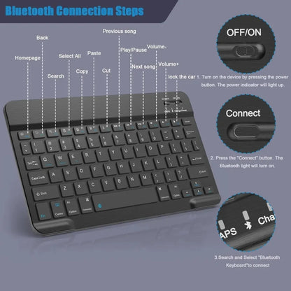 Bluetooth Keyboard for iPad & Tablets | Compatible with iPad Pro, Air, Mini, Samsung & Xiaomi
