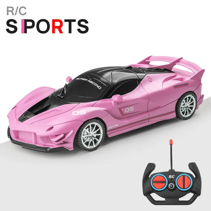 1/18 RC Car with LED Lights | High-Speed 2.4G Remote Control Sports Car for Kids