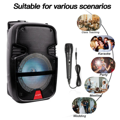 3000W Portable Party Bluetooth Speaker | 8" Subwoofer with Microphone & Remote Control