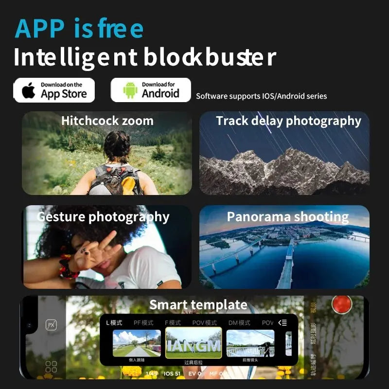 AOCHUAN SmartXE 3-Axis Handheld Gimbal Stabilizer for iPhone & Android | AI Face Tracking Vlog Gimbal for TikTok & YouTube