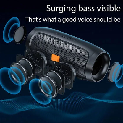 Portable Bluetooth Subwoofer Speaker | Outdoor Waterproof Stereo Loudspeaker with FM Radio & TF Card Support