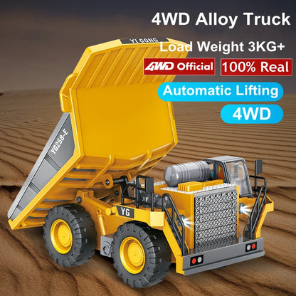 4WD Remote Control Excavator & Dump Truck | Alloy 4x4 Bulldozer RC Construction Vehicle Toy