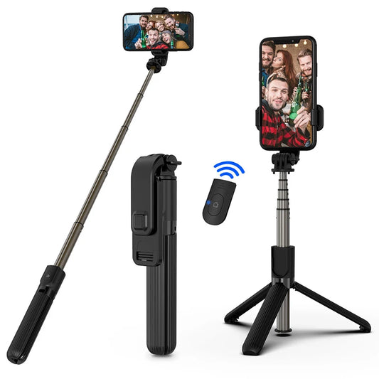 H1 Wireless Bluetooth Selfie Stick Tripod | 3-in-1 Foldable Monopod Stand with Phone Holder for Travel & Outdoor Use