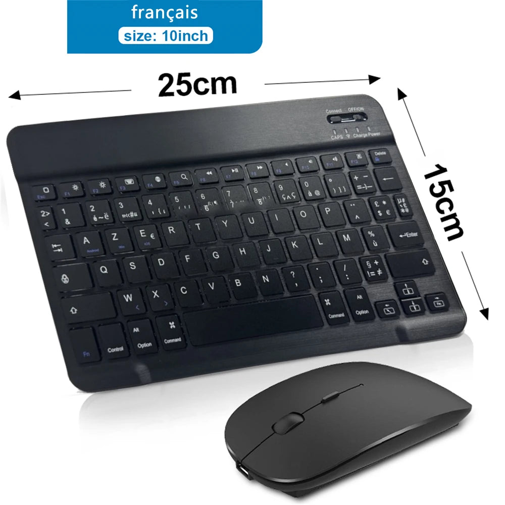 Bluetooth Wireless Keyboard & Mouse Combo | Multi-Language for iOS, Android & Windows Tablets
