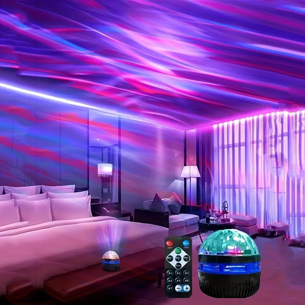 USB Galaxy Projector Night Light | 360° Rotating Aurora Lamp with Remote Control