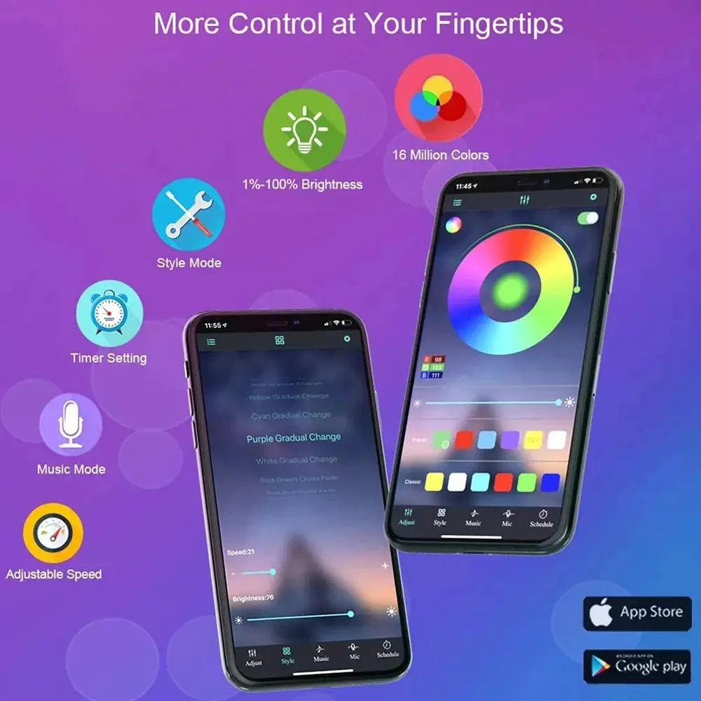 Smart RGB LED Strip Lights | USB 5V App-Controlled Backlight for TV & Desktop