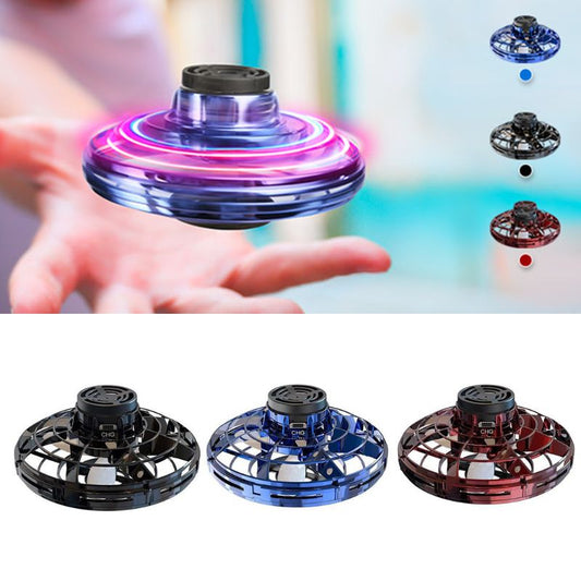 Mini Fingertip Gyro LED UFO Drone | Interactive Decompression Flying Spinner Toy for Kids