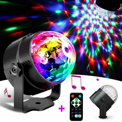 LED Disco Party Light | Sound-Activated Strobe DJ Ball Lamp for Dance, Events & Party Decorations