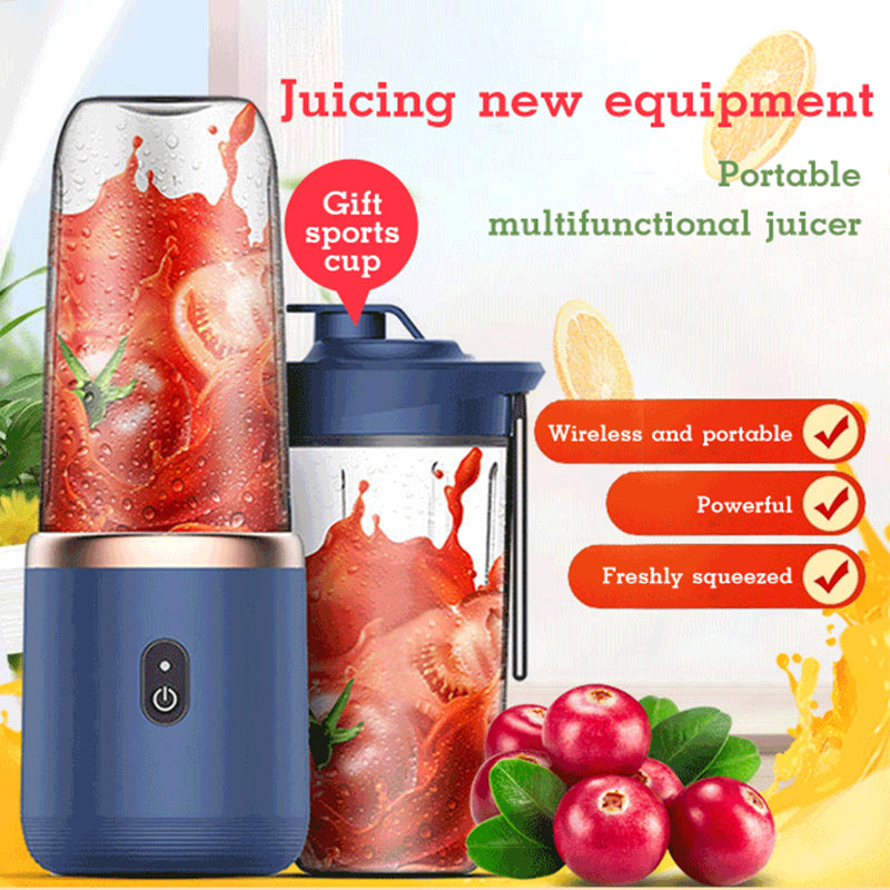 6-Blade Portable Blender Mini Juicer Cup | USB Rechargeable Smoothie & Ice Crusher