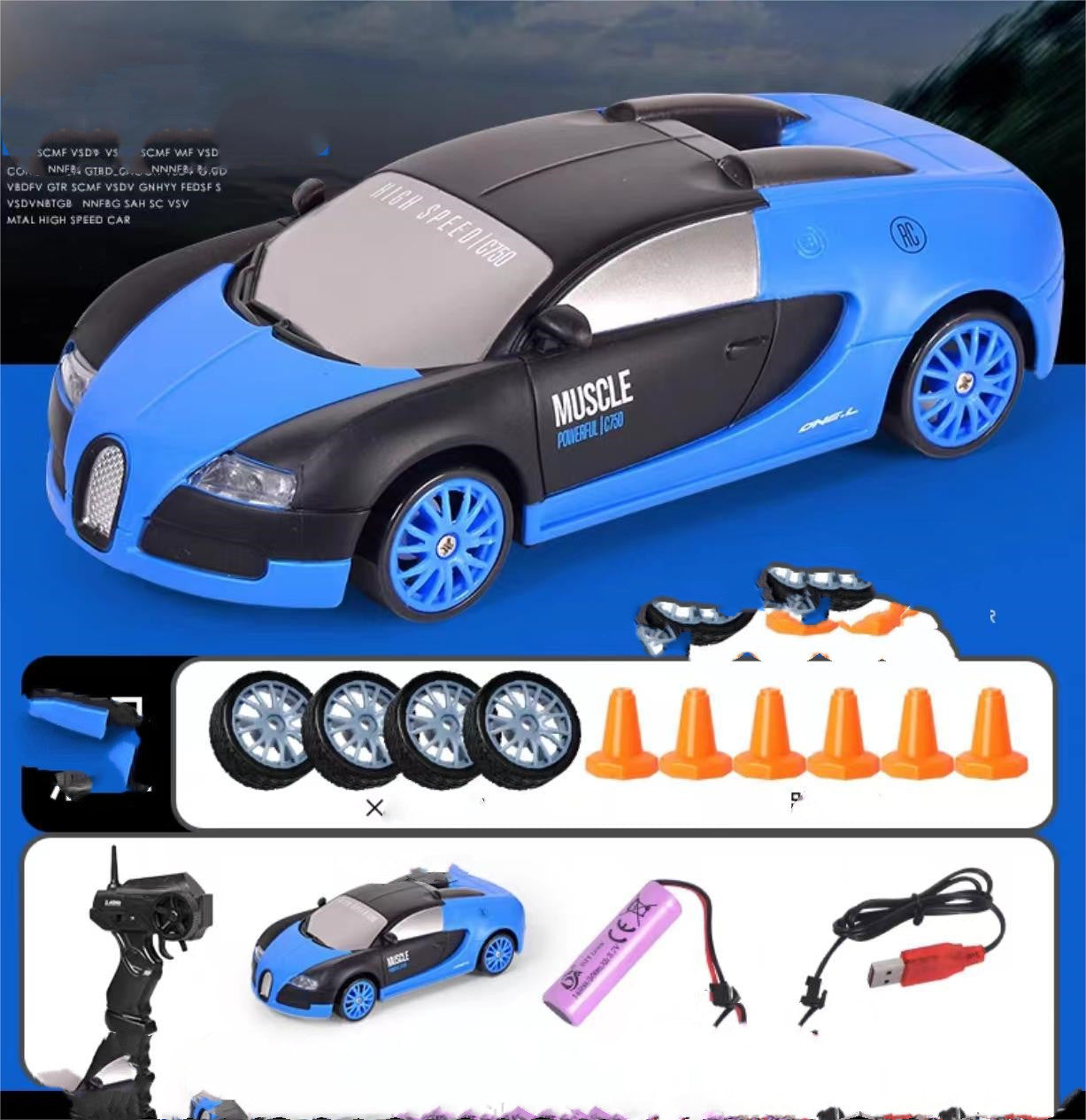 2.4G 4WD RC Drift Car | GTR AE86 Model Remote Control Racing Car Toy for Kids & Christmas Gifts