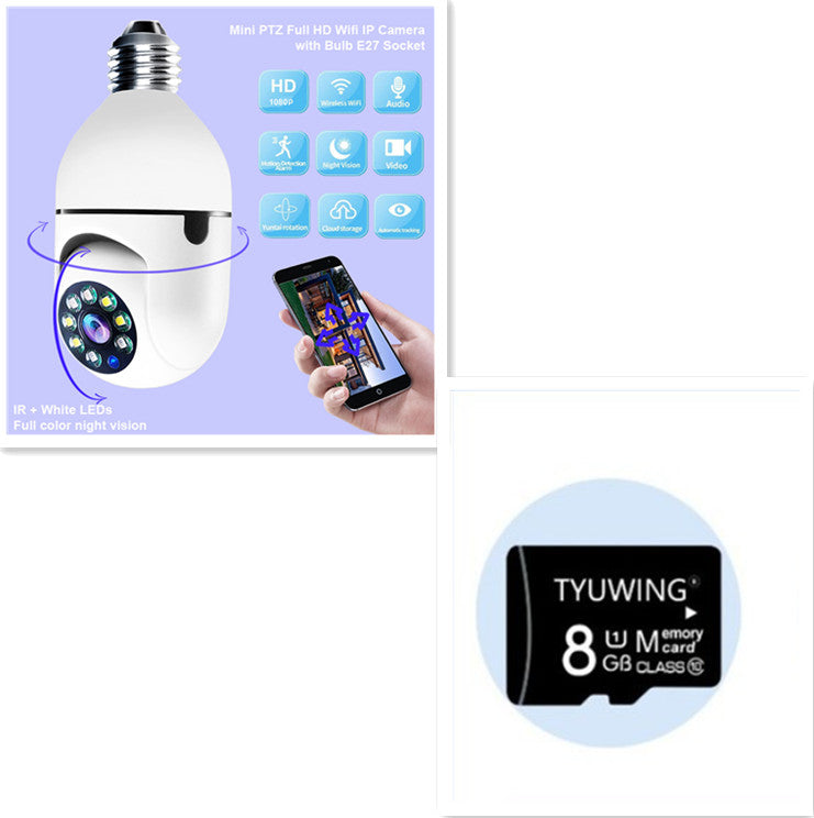 1080P WiFi Bulb Camera E27 | 4X Zoom Smart Home Security Camera with Alarm & 5G WiFi