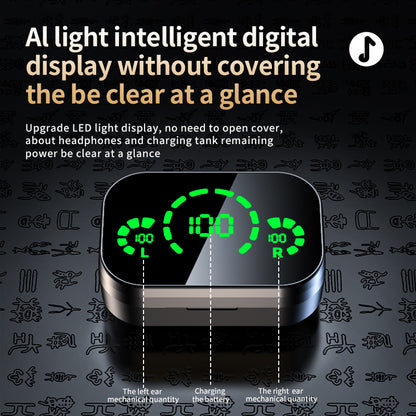 YD03 TWS Wireless Bluetooth Headset | In-Ear Earbuds with Large Screen Smart Digital Display & Breathing Light