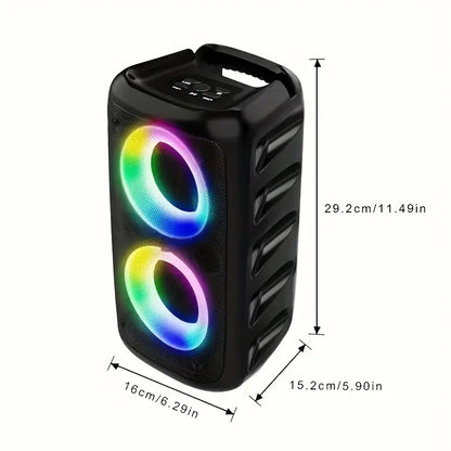 Wireless Boombox Speaker with Subwoofer | Large Stereo Bluetooth Speaker with Disco Lights, TWS, TF Card & AUX for Outdoor Parties