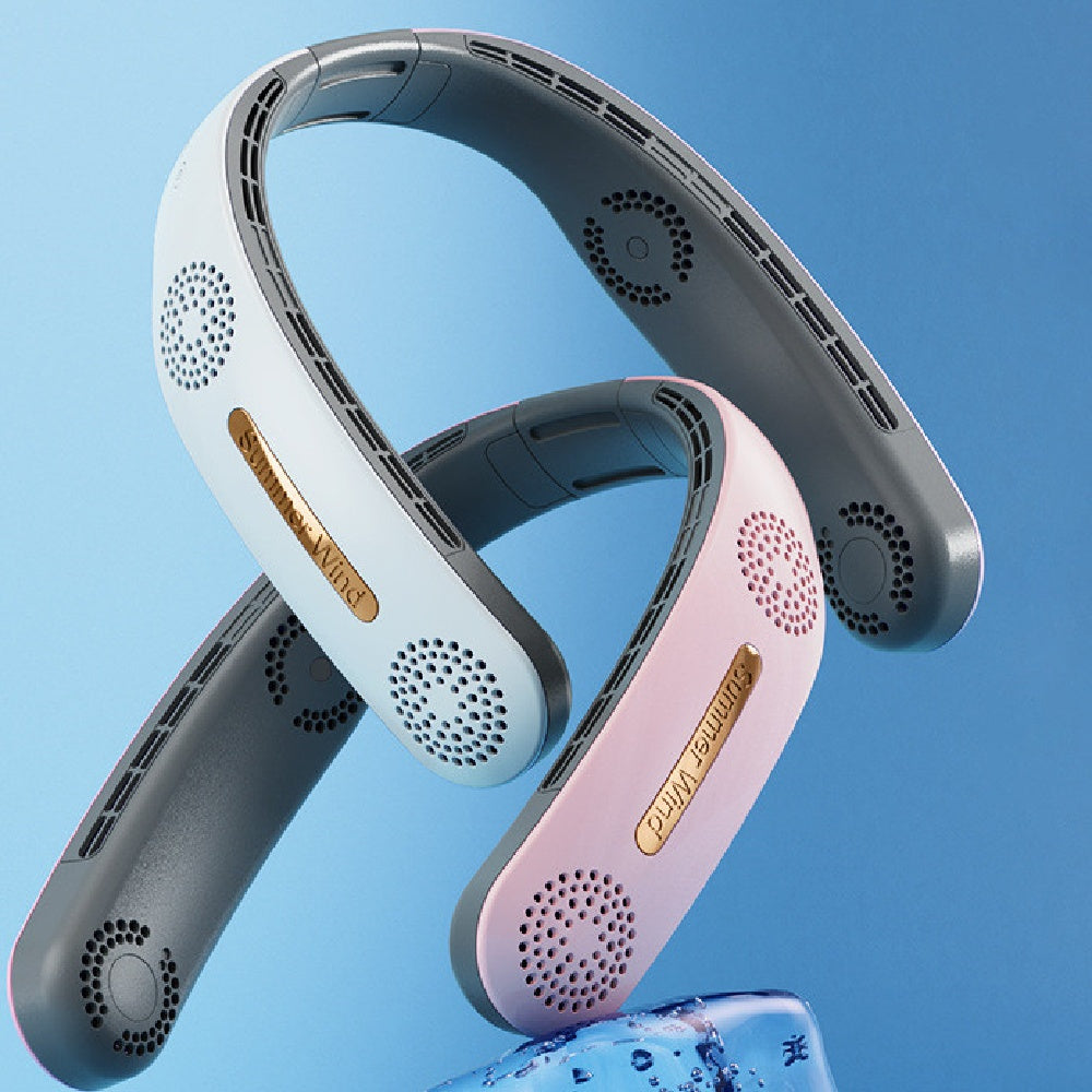 Lazy Mute USB Folding Leafless Hanging Neck Fan | Portable Electric Outdoor Sports Cooler