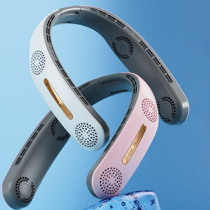 Lazy Mute USB Folding Leafless Hanging Neck Fan | Portable Electric Outdoor Sports Cooler