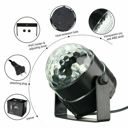 LED Disco Party Light | Sound-Activated Strobe DJ Ball Lamp for Dance, Events & Party Decorations