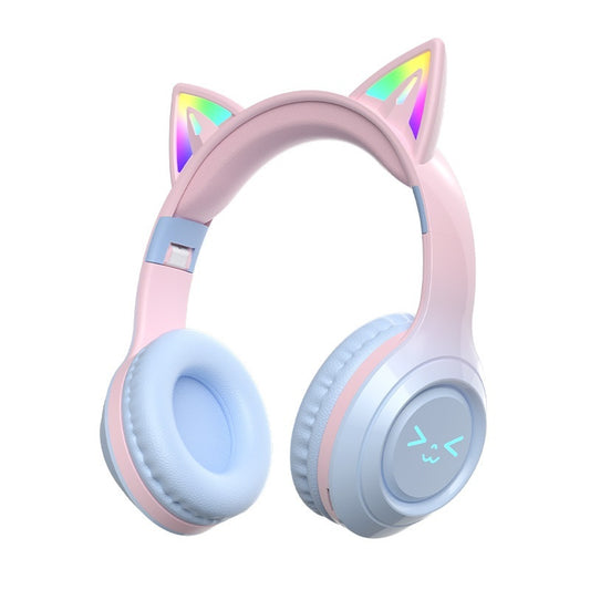 Cute Cat Ear Wireless Bluetooth Headphones | LED Stereo Headset for Kids & Teens