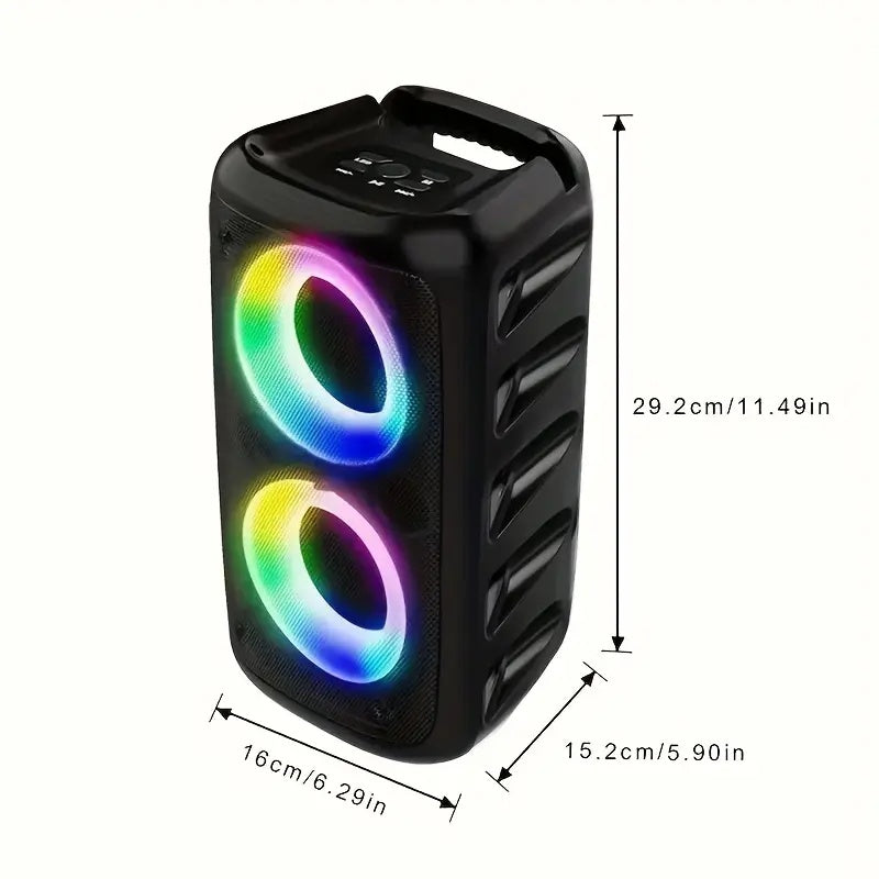 Wireless Boombox Speaker with Subwoofer | Large Stereo Bluetooth Speaker with Disco Lights, TWS, TF Card & AUX for Outdoor Parties