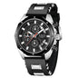 Luxury Fashion Men’s Silicone Sport Watch | Quartz Chronograph Waterproof Wristwatch with Date