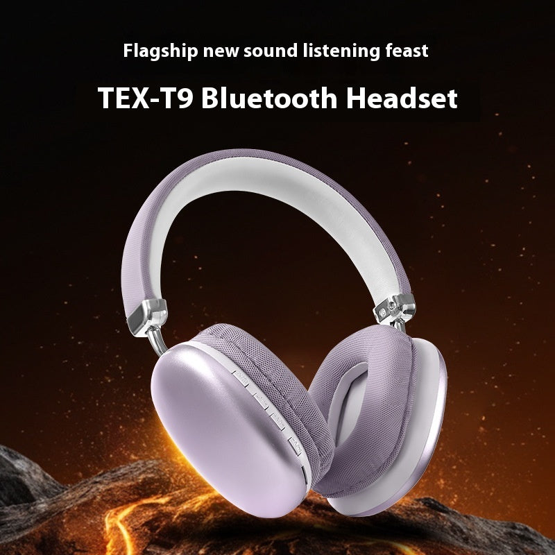 TEX-T9 Bluetooth Headset | Wireless Head-Mounted Headphones with Stereo Sound for Calls, Music & Daily Use