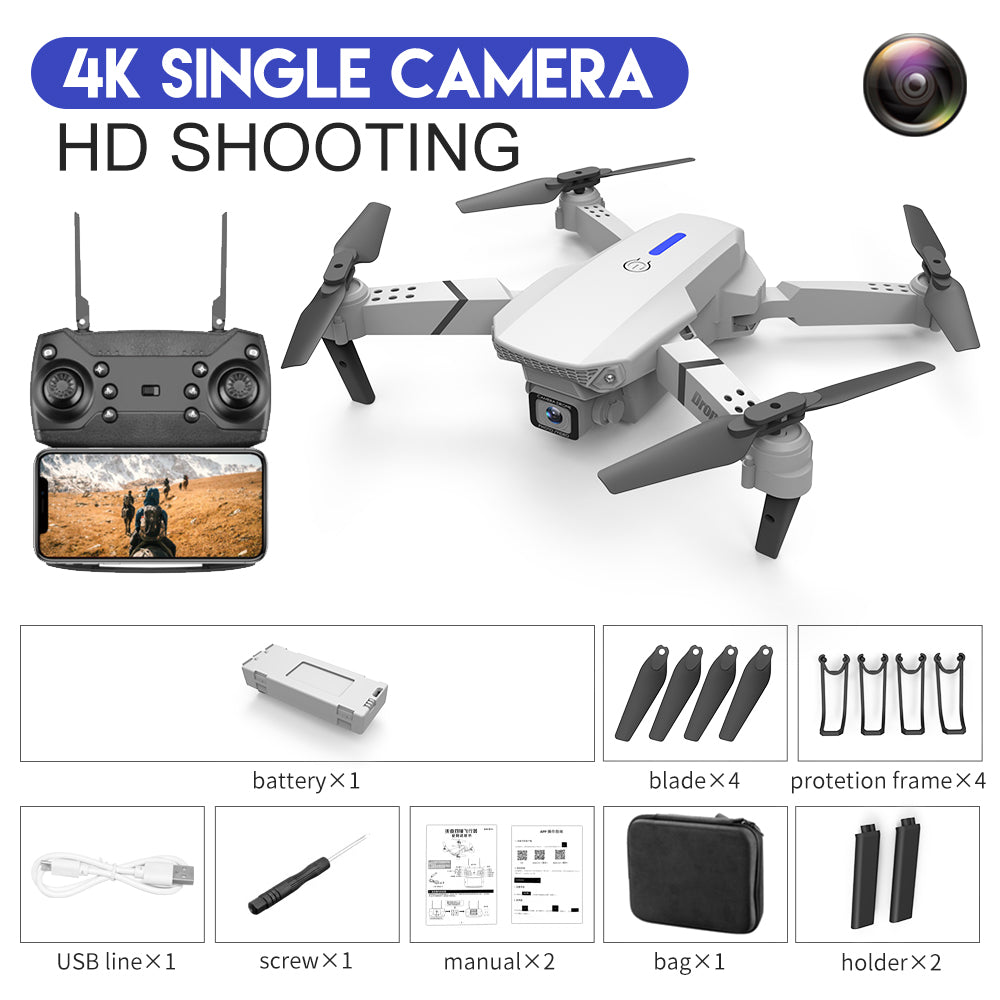 E88 Drone 4K HD Dual Camera | Remote Control Aerial Photography Quadcopter Toy