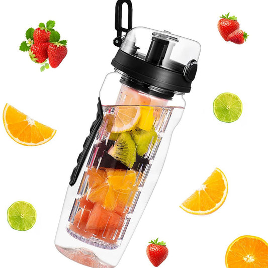 32oz Fruit Infuser Water Bottle | BPA-Free Sports Infusing Bottle with Removable Infuser for Detox Water & Juice